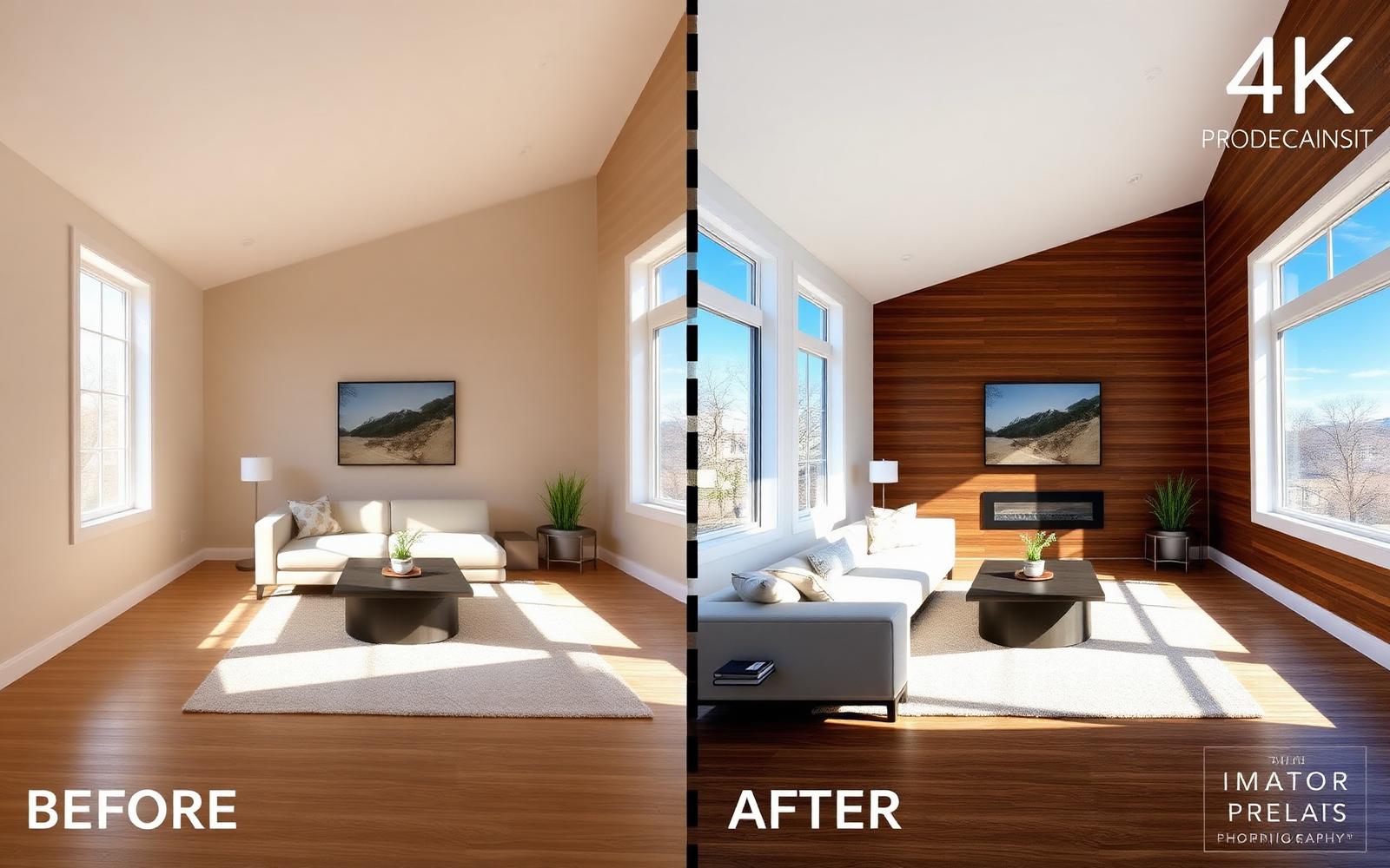 Before and after: raw iPhone photo enhanced to 4K by Walktru